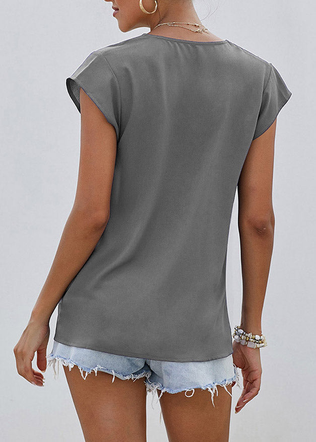 Original Design Short Orange Top Print Sleeve O-Neck