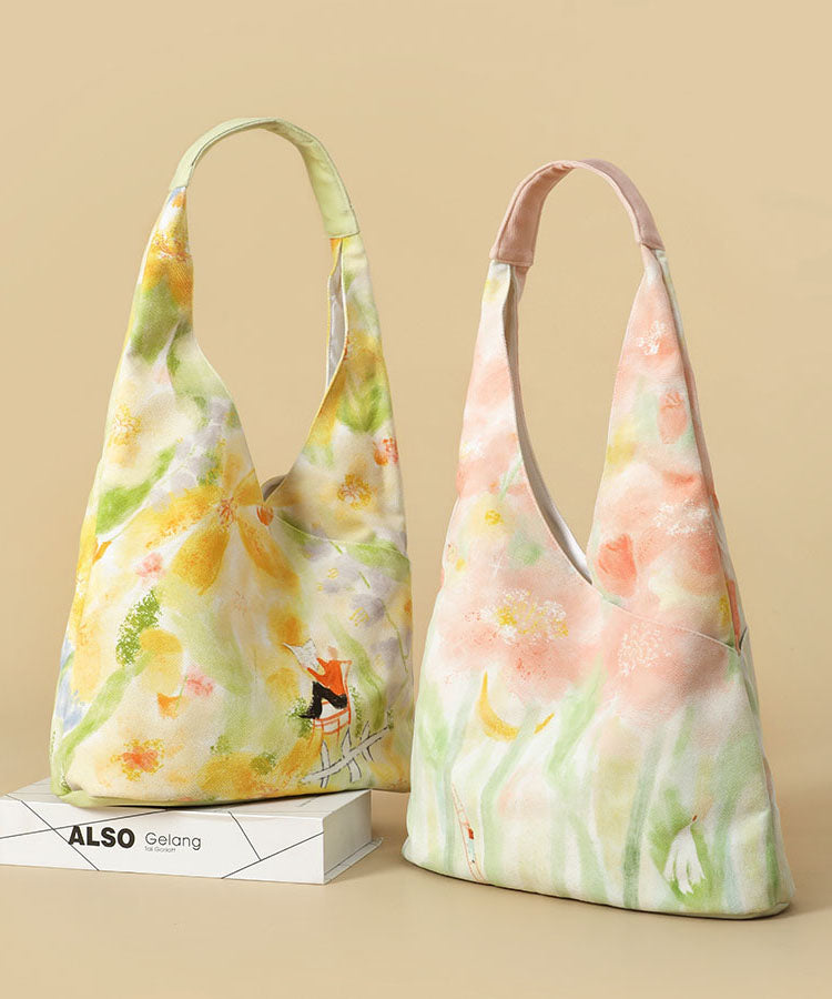 Canvas Bag Shoulder Original Japanese Pink Illustration