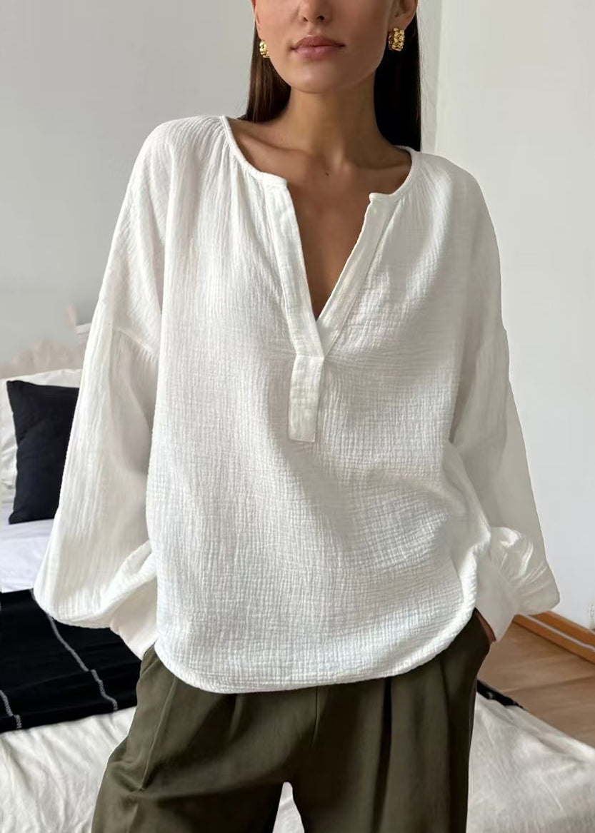 Plus Solid Neck Tops Size Patchwork V Green Fall