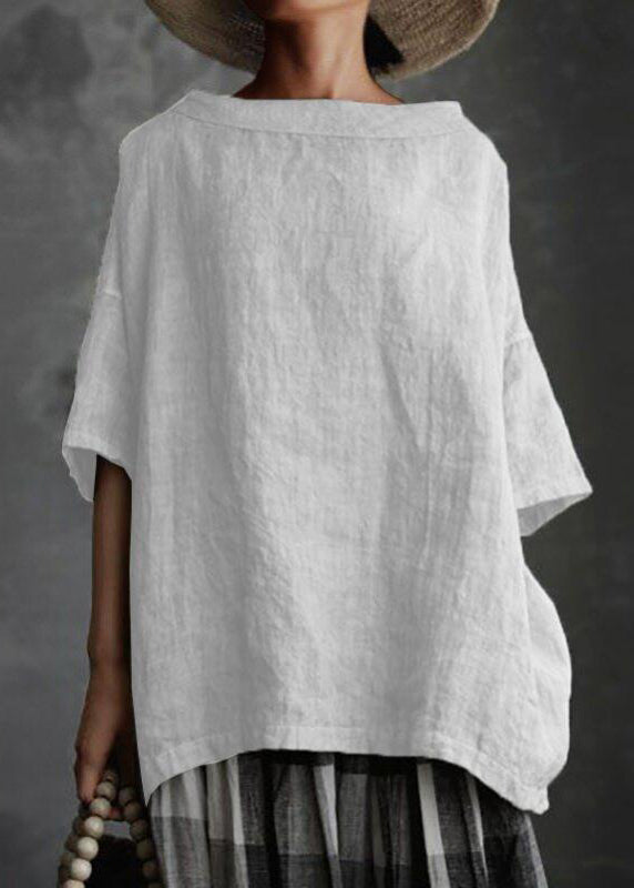 Size Grey O-Neck Summer Patchwork T Plus Solid Shirts