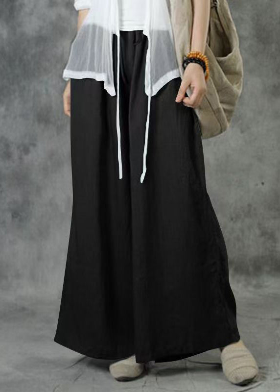 Leg Plus Wide Pockets Summer Size Pants Khaki Elastic Waist