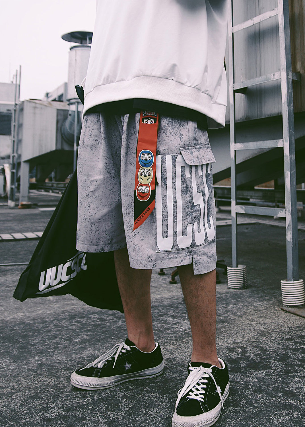 Mens Waist Retro Blue Elastic Summer Shorts Print Pockets