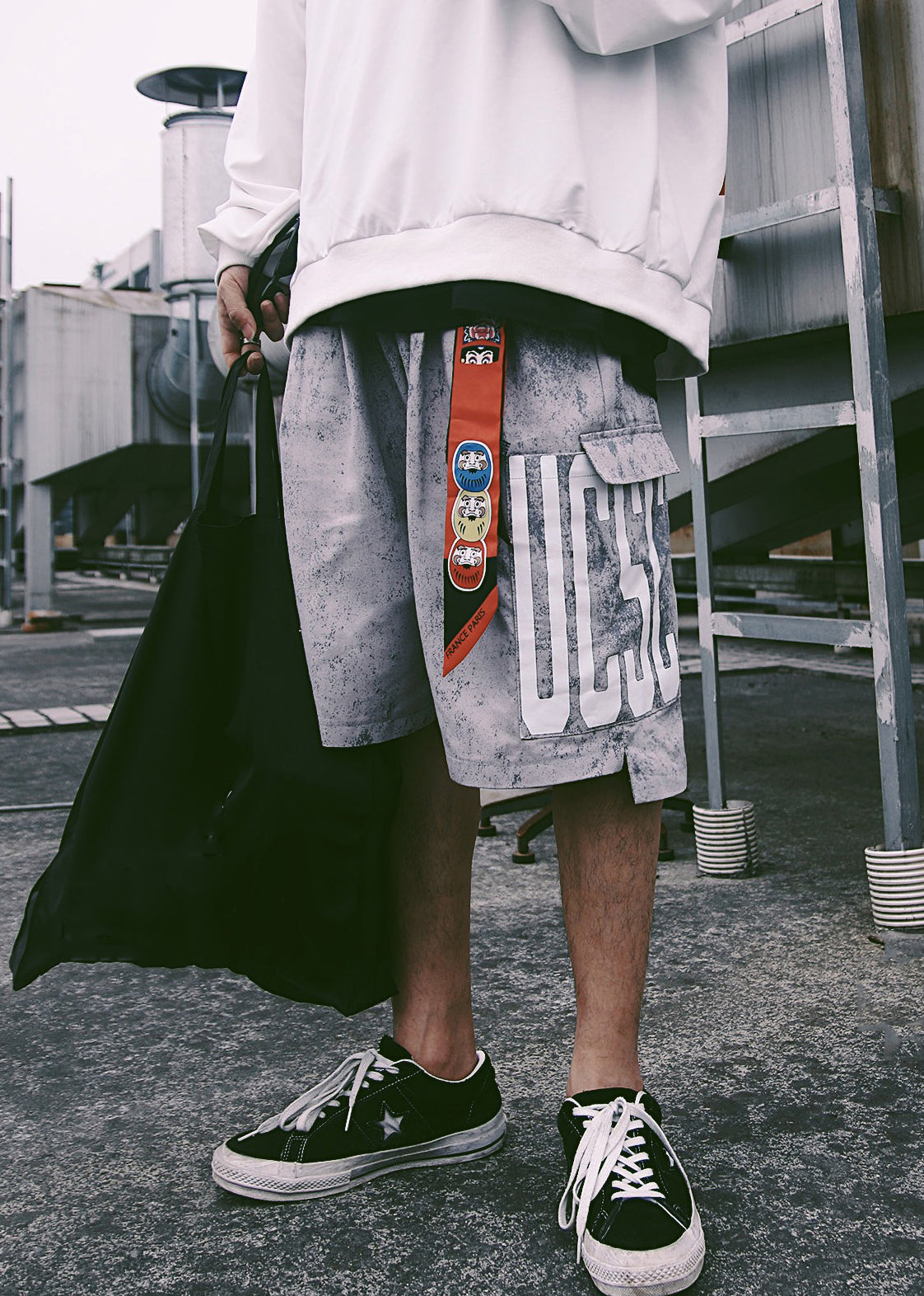 Mens Waist Retro Blue Elastic Summer Shorts Print Pockets