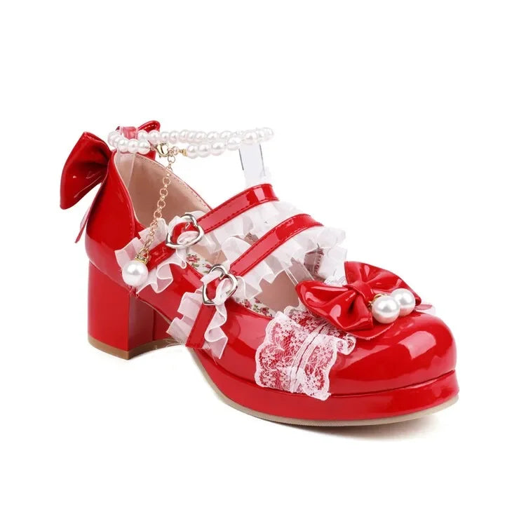 Mary 31-48 Red Pumps - Lolita Cosplay Jane Shoes