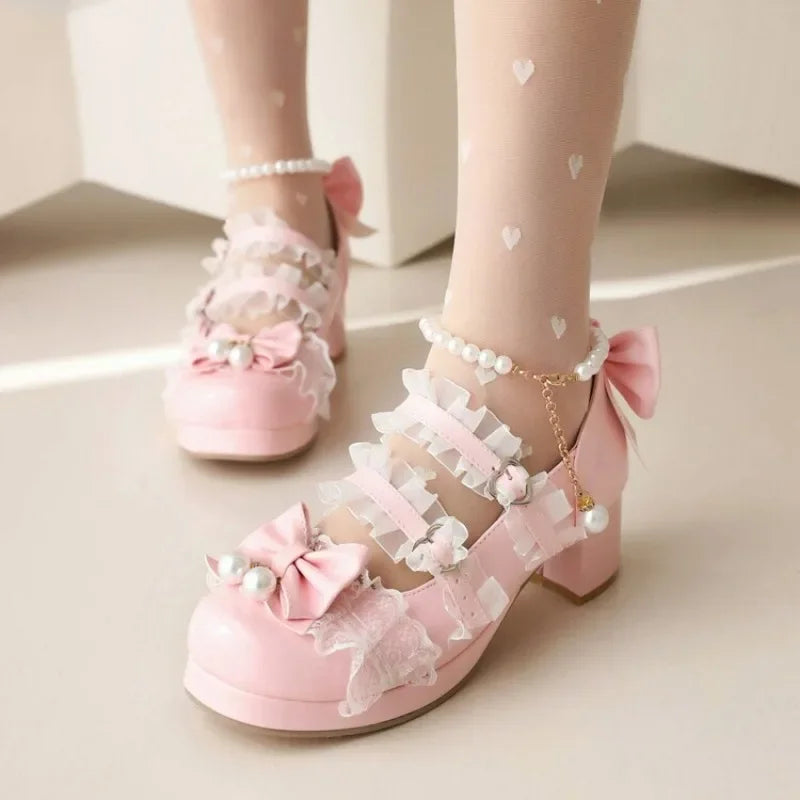Mary 31-48 Red Pumps - Lolita Cosplay Jane Shoes