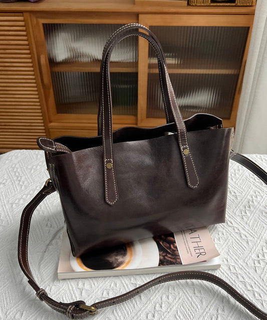 Shoulder Capacity Bags Style Women Leather Large