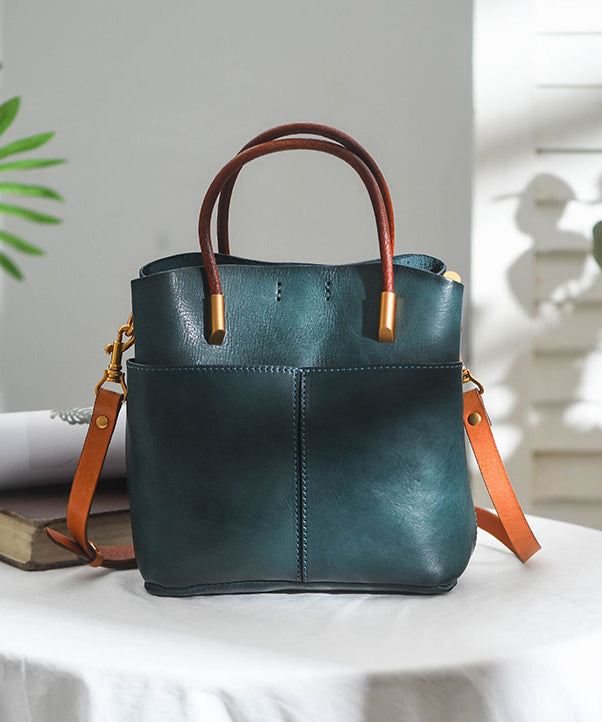 Leather Style Orange Large Durable Handbag Tote