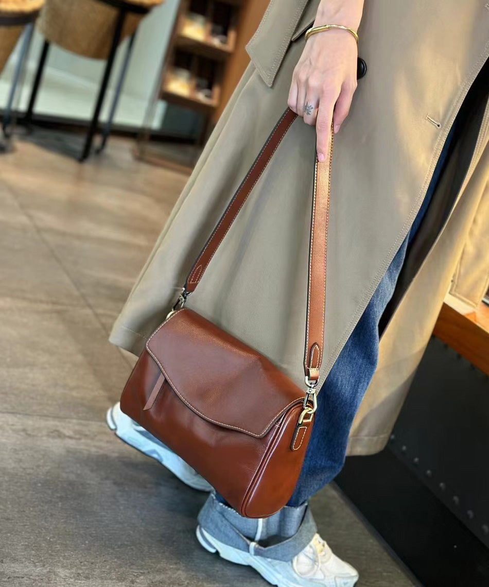 Solid Zipper Durable Black Leather Shoulder Stylish Bag