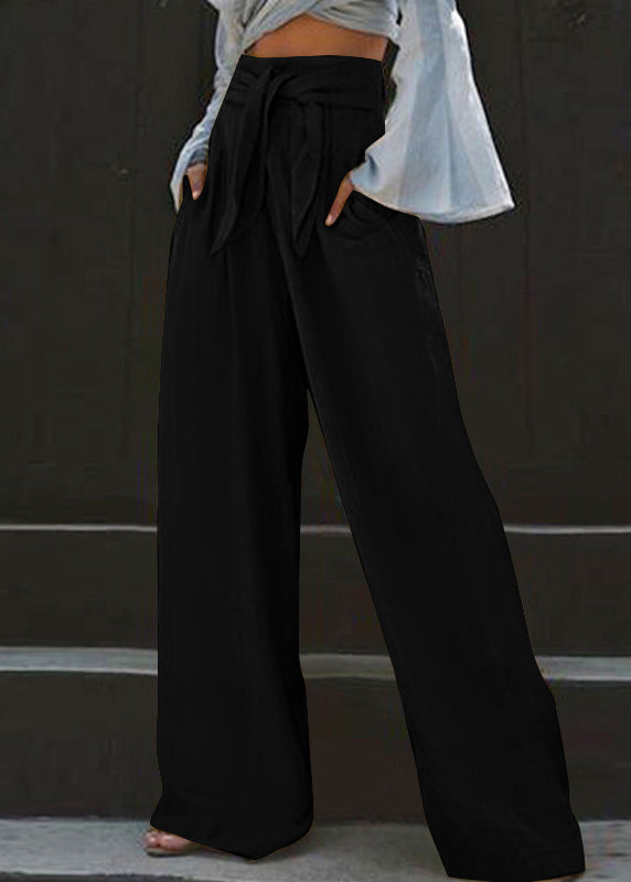 Wide High Stylish Pockets Yellow Leg Waist Summer Pants