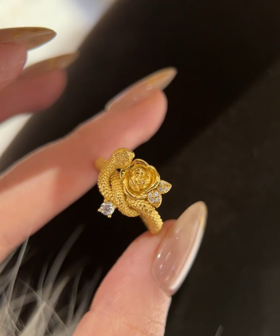 Snake Silver Sterling Rose And Rings Gold Unique Overgild Zircon