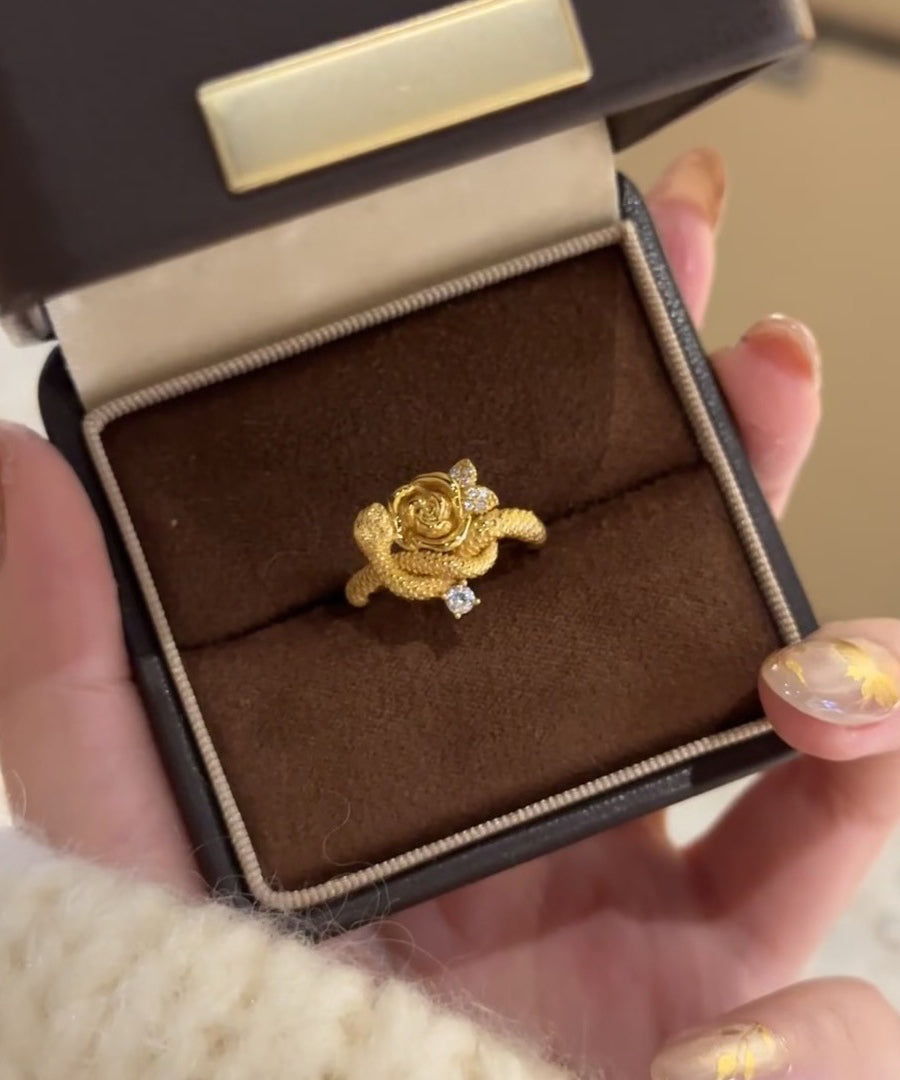 Snake Silver Sterling Rose And Rings Gold Unique Overgild Zircon