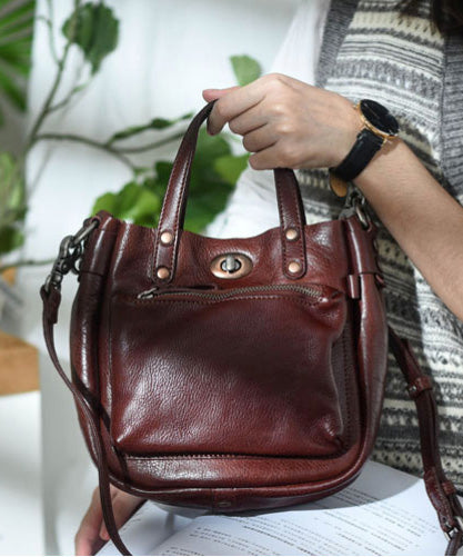 Micro CrossBody Orange Unique Durable Solid Leather Bag