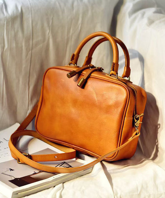 Leather Doctor Large Bag Orange Capacity Women