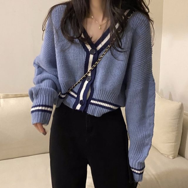 Contrast Trim Cardigan