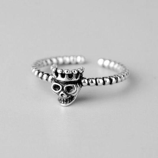 Silver Ring Skull Open Sterling
