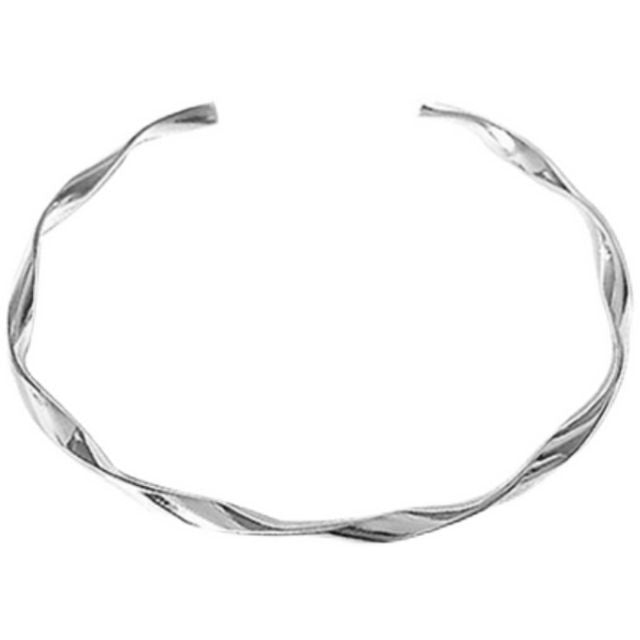 Twisted Bangle Open Silver Sterling