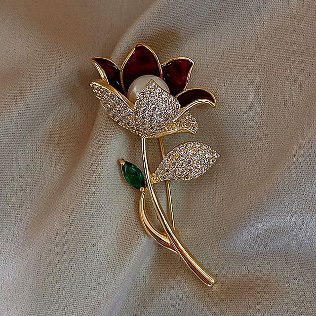 Pearl Steel Brooch