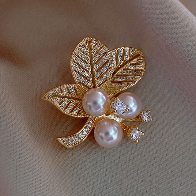 Pearl Steel Brooch