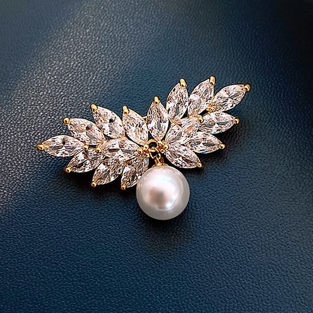 Pearl Steel Brooch