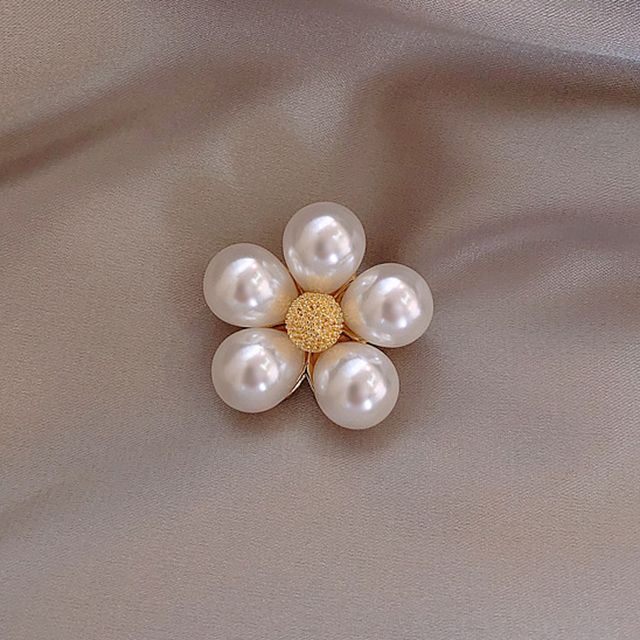 Pearl Steel Brooch
