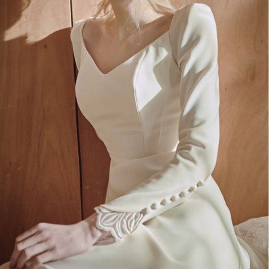 Wedding A-Line Long-Sleeve Gown