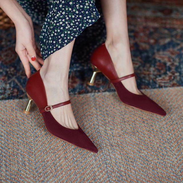Jane Pumps Mary Stiletto Heel Pointy-Toe