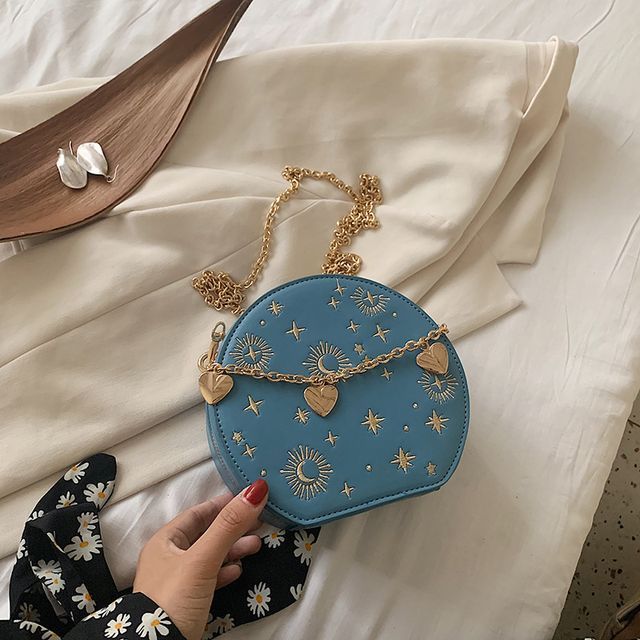 Chain Crossbody Bag Embroidered