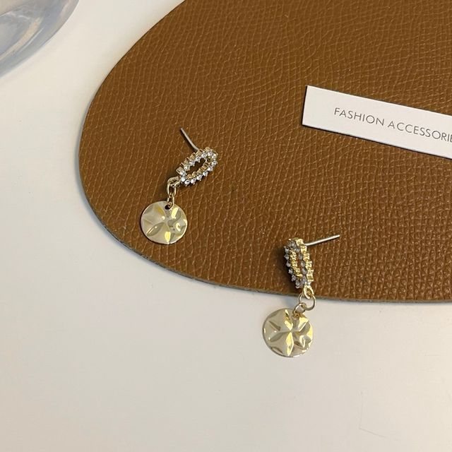 Floral Drop / Rhinestone Clip-On Earring