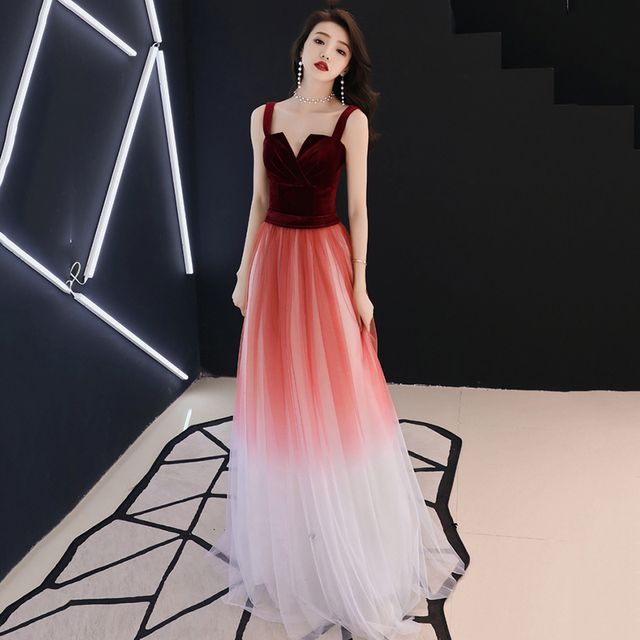 (Various Ombre Gown A-Line Evening Designs) Mesh