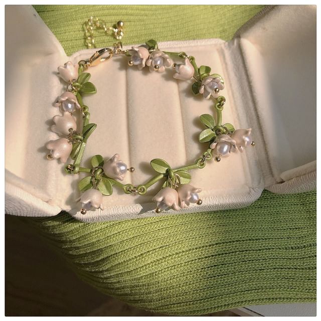 Necklace Flower Bracelet Stud / Earring Hook Pearl Faux
