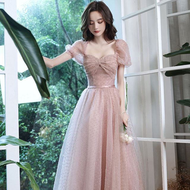 Gown A-Line Mesh Evening