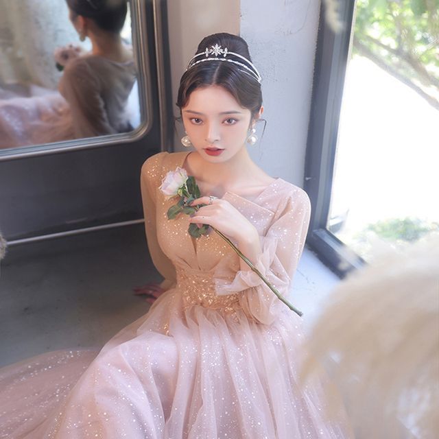 Gown Glitter A-Line Evening