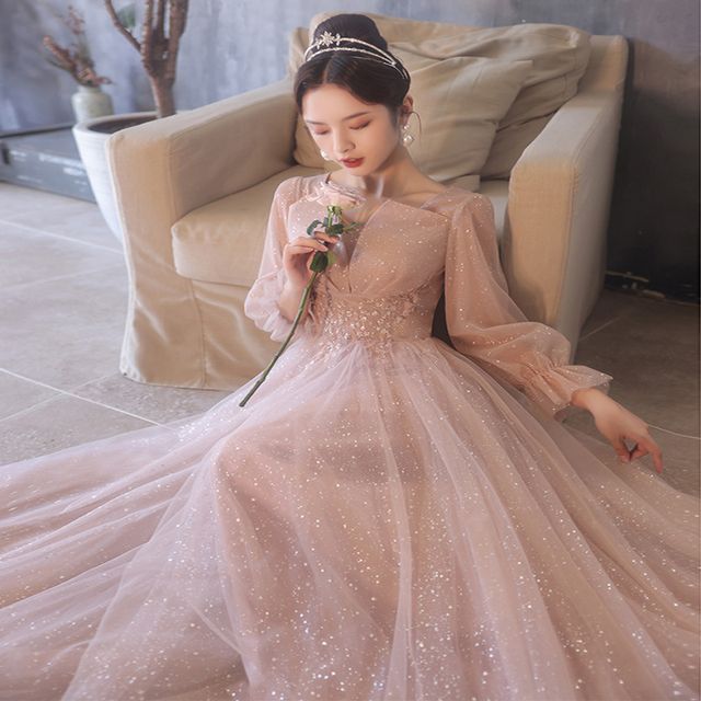 Gown Glitter A-Line Evening