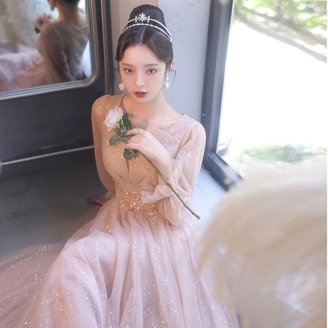 Gown Glitter A-Line Evening