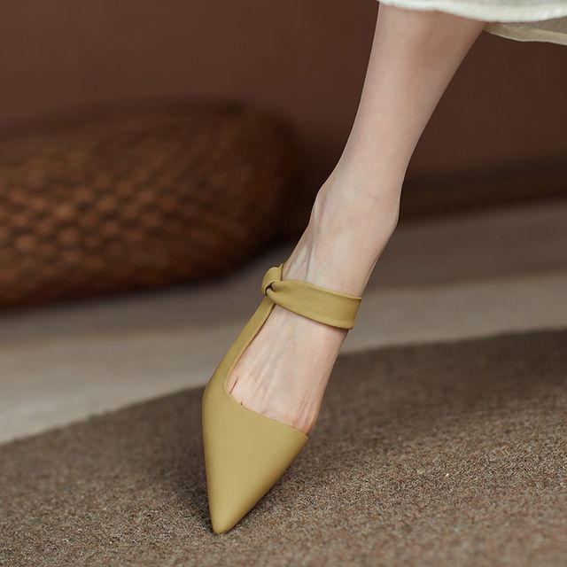 Chunky-Heel Mules Pointy-Toe