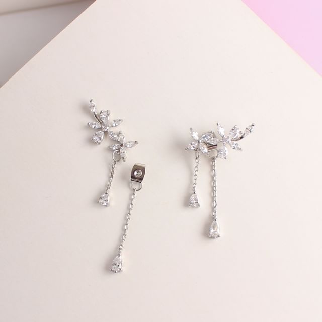 Stud Rhinestone Clip-On / Earrings Floral