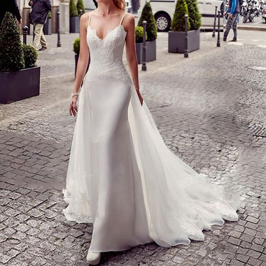 Gown Sheath Evening Spaghetti Lace Trained Strap