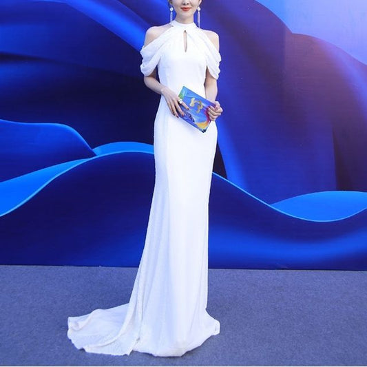 Shoulder Evening Cold Mermaid Gown