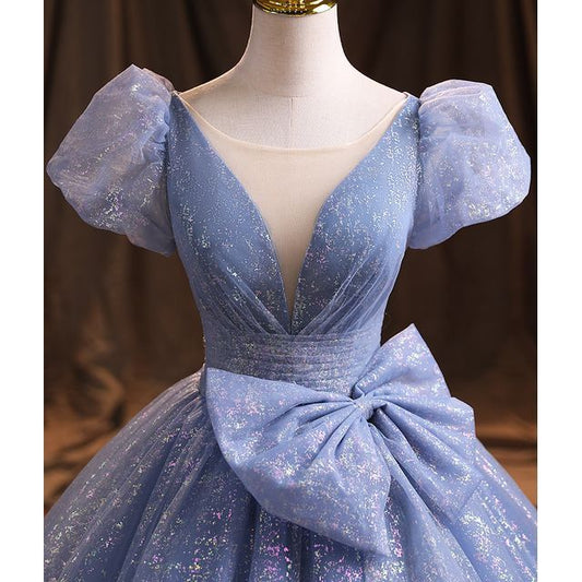 A-Line Gown V-Neck Evening