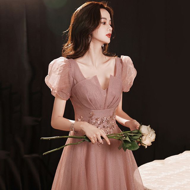 Gown A-Line Panel Evening Sheer