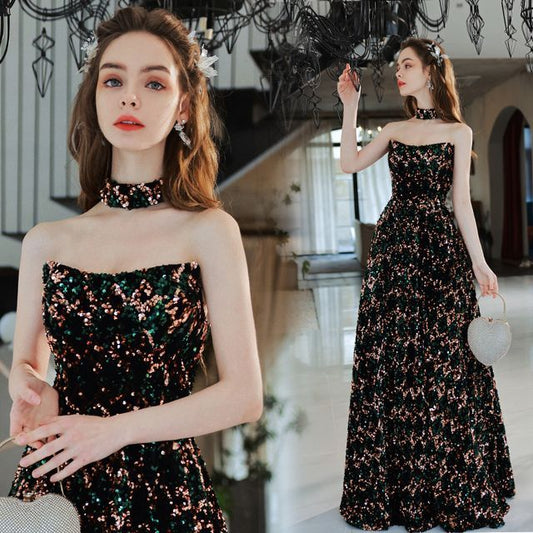 Evening Strapless Gown Sequin