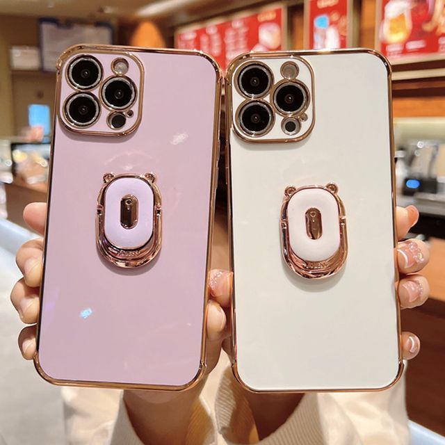 With Ring Holder Plain Case Phone