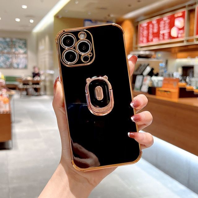 With Ring Holder Plain Case Phone