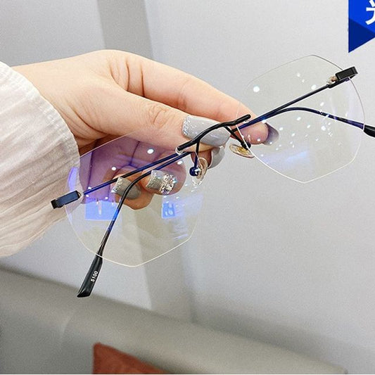 Blue Rimless Light Glasses Filtering