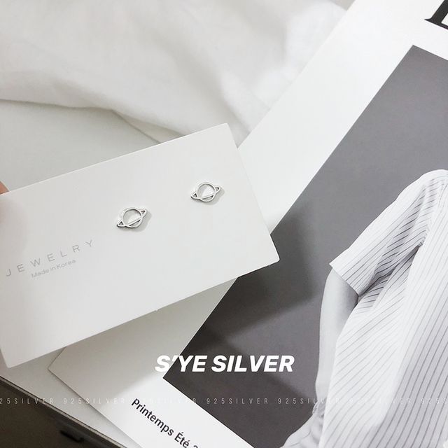 Earring Silver Sterling Stud Planet