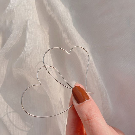 Hoop Sterling Silver Earring Heart