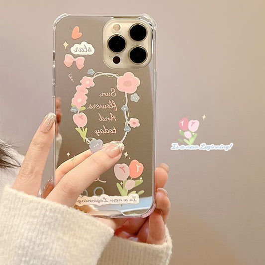 Case Flower Phone Mirrored