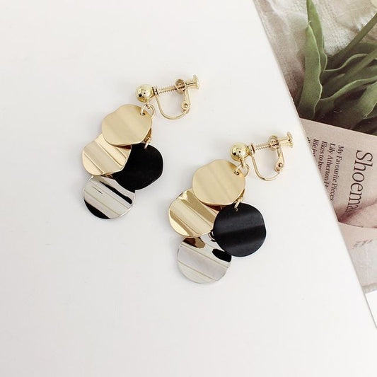 Alloy Disc Fringed Earring