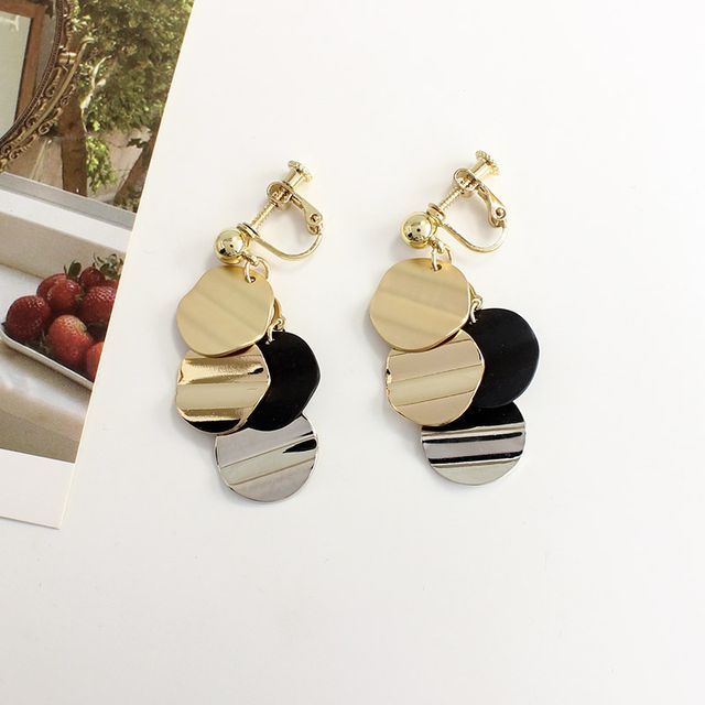 Alloy Disc Fringed Earring