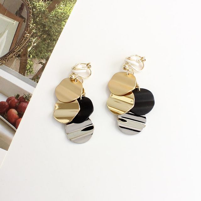 Alloy Disc Fringed Earring
